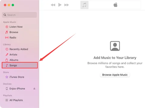 Podłączanie iPhone'a do iTunes w celu synchronizacji muzyki (krok 1)