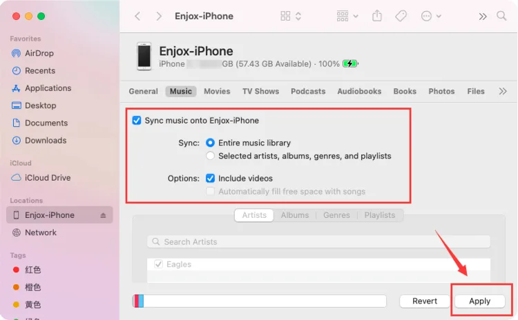 Synchronizacja muzyki z iPhone'em dla Enjox (krok 4)