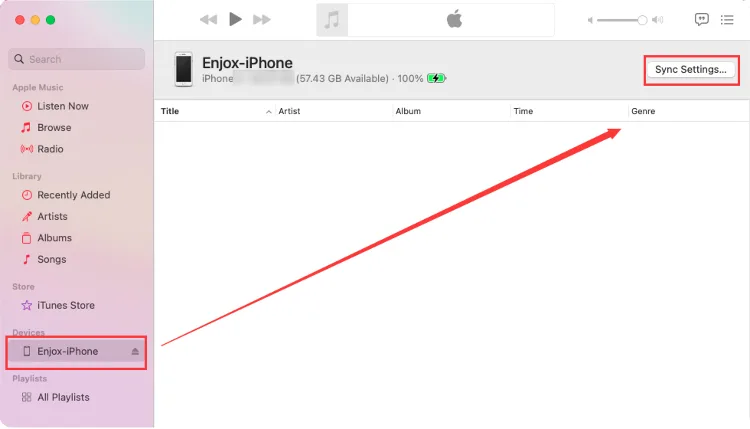 Synchronizacja muzyki z iPhone'em dla Enjox (krok 3)