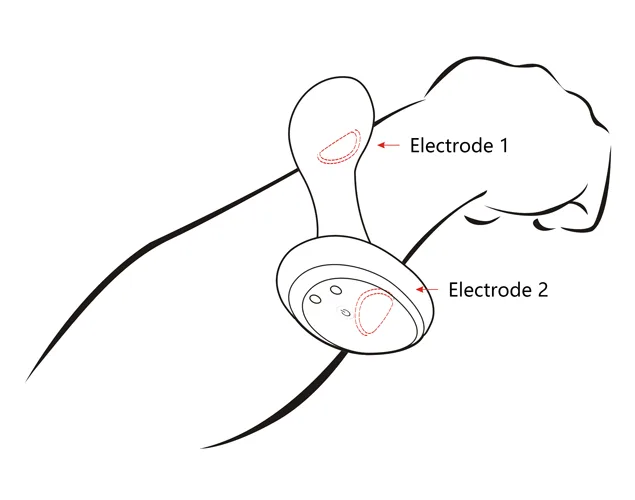 Testowanie impulsu elektrycznego Enjox BoomPro na przedramieniu